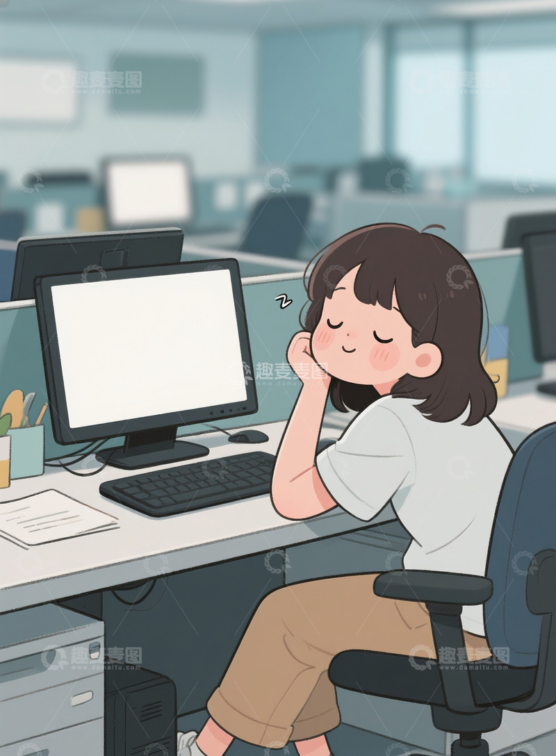 高清大图下载【趣麦麦图】可爱的打工人