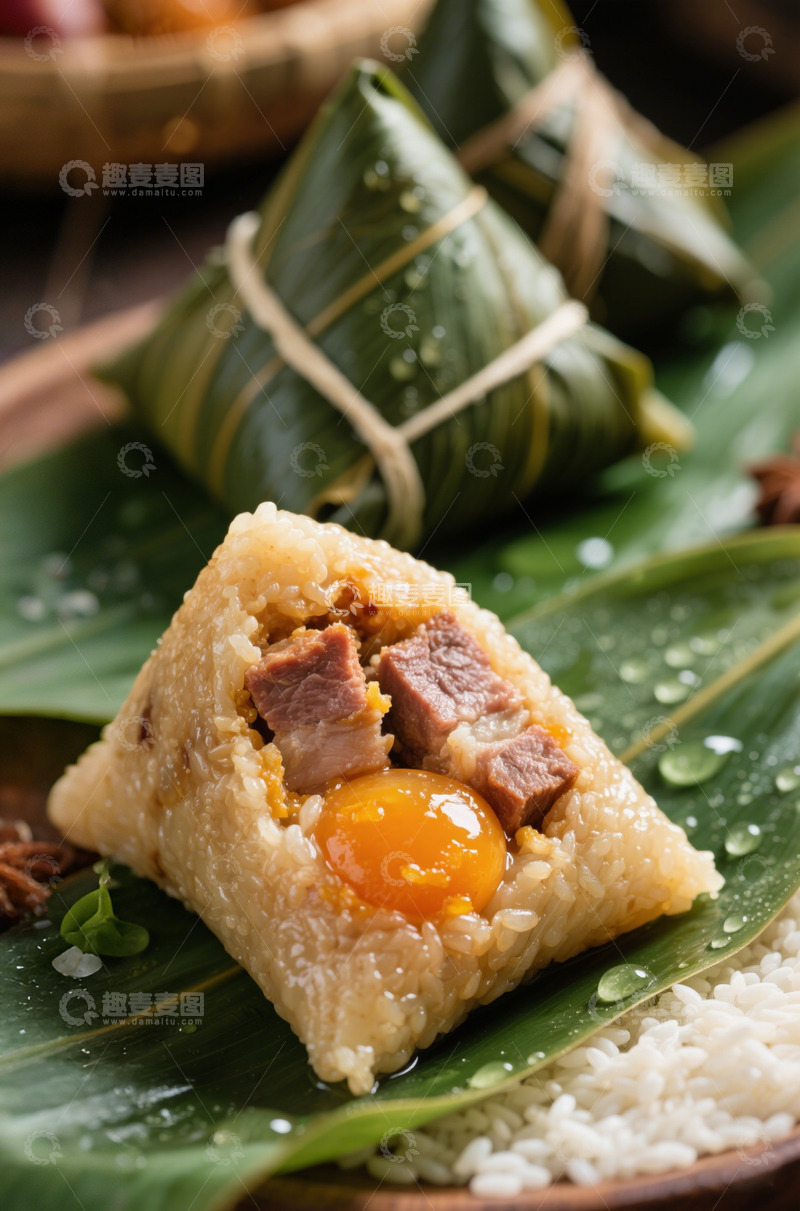 高清大图下载【趣麦麦图】-云南肉粽蛋黄粽1