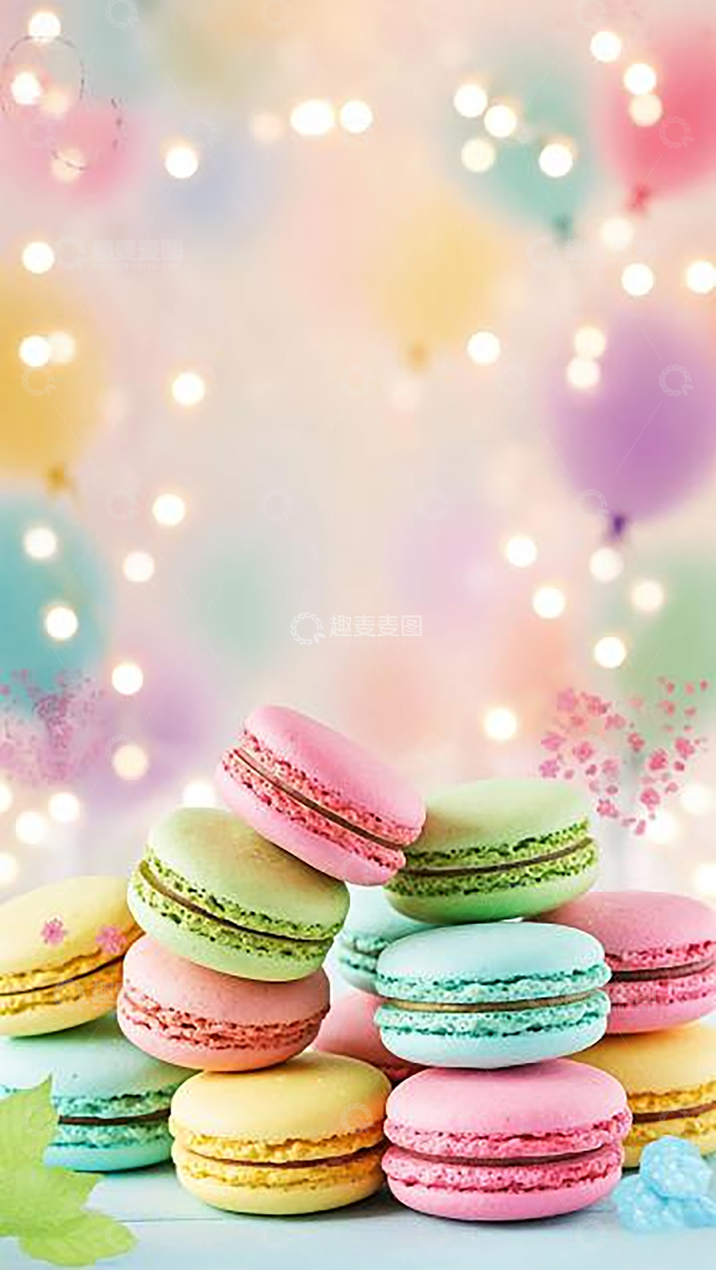 高清大图下载【趣麦麦图】马卡龙派对背景