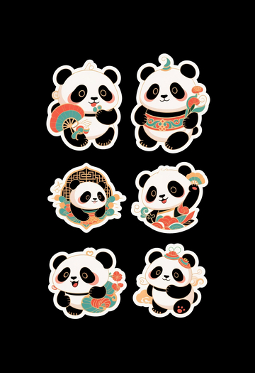 熊猫贴纸3