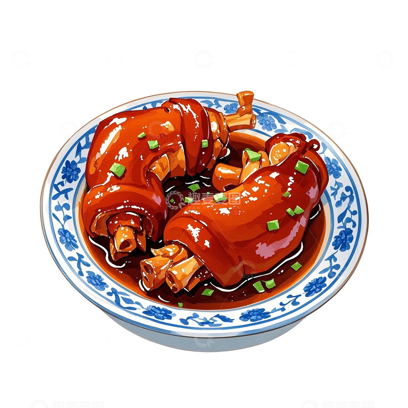 高清大图下载【趣麦麦图】卡通插画风红烧肉免抠元素4