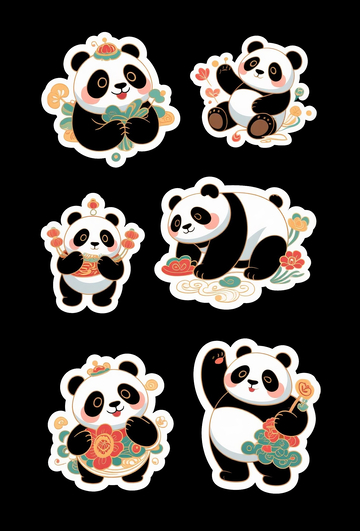 熊猫贴纸1