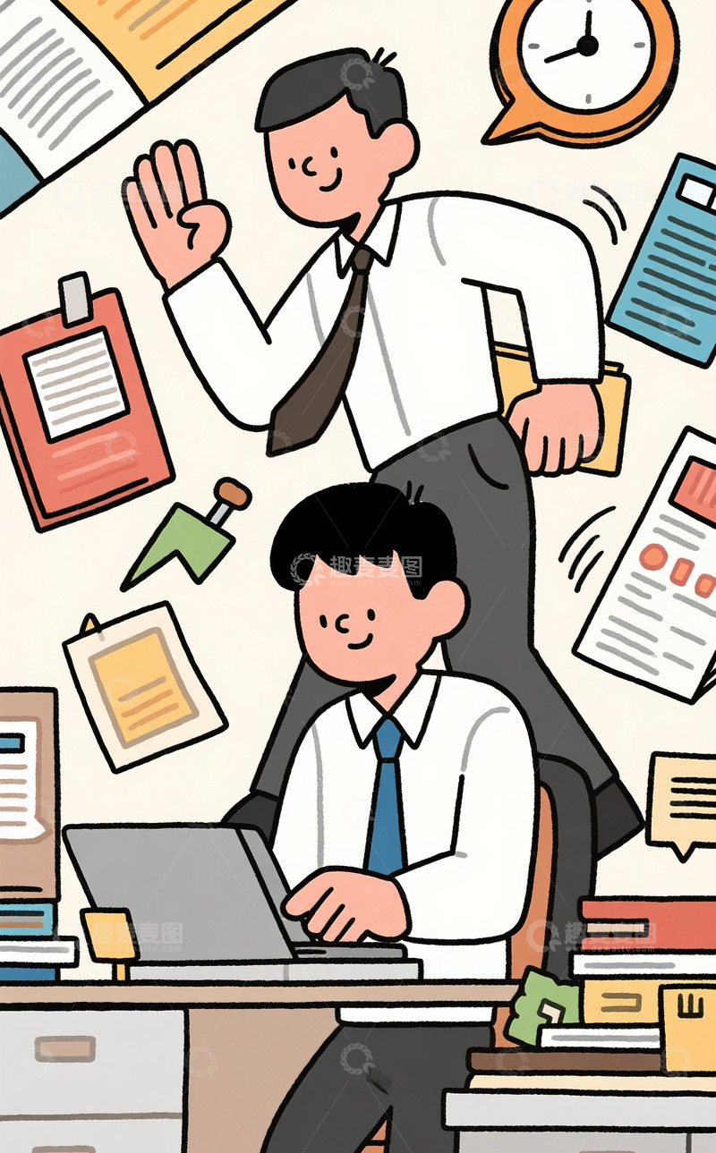 高清大图下载【趣麦麦图】卡通工人48