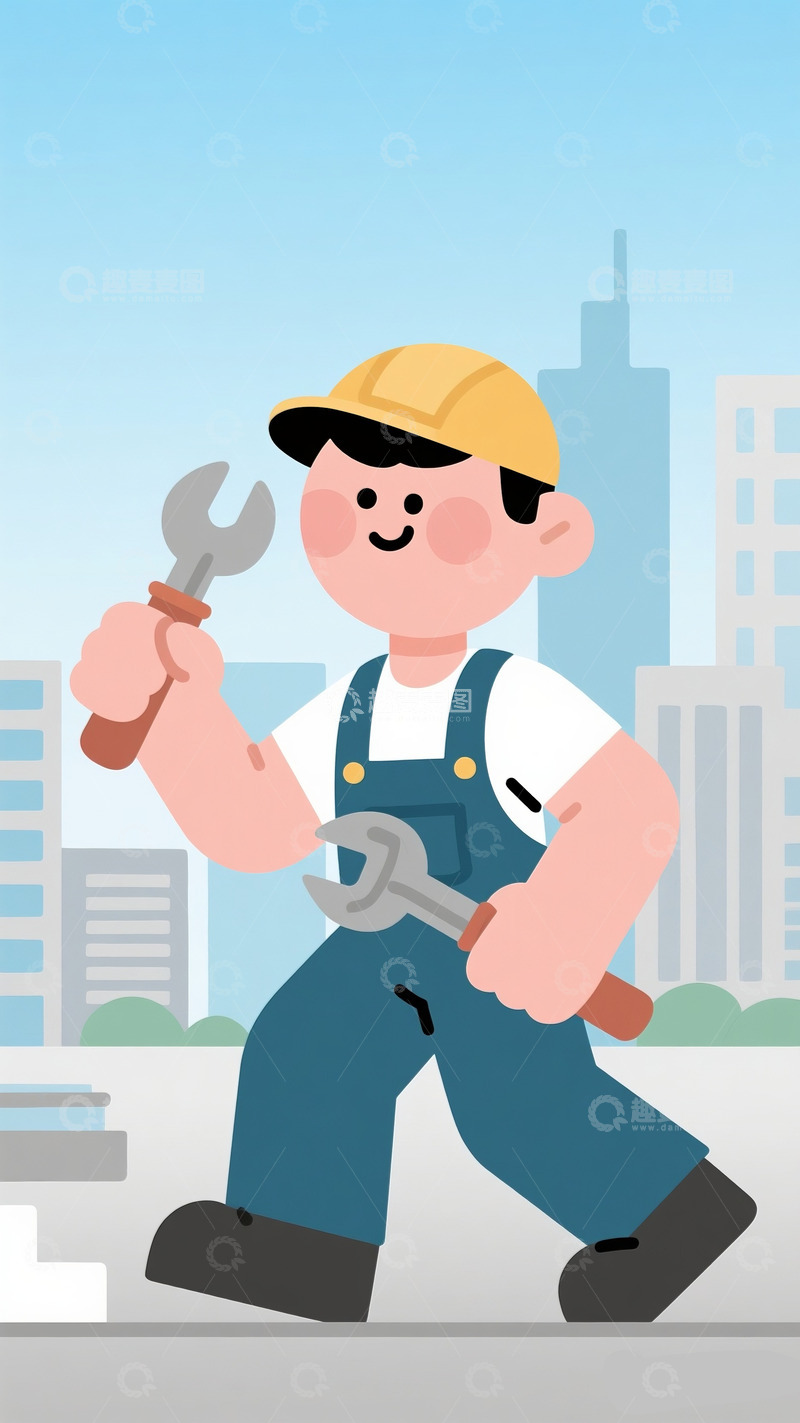 高清大图下载【趣麦麦图】卡通工人44