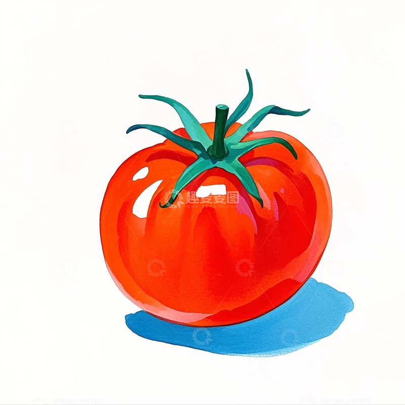 高清大图下载【趣麦麦图】卡通水彩番茄素材