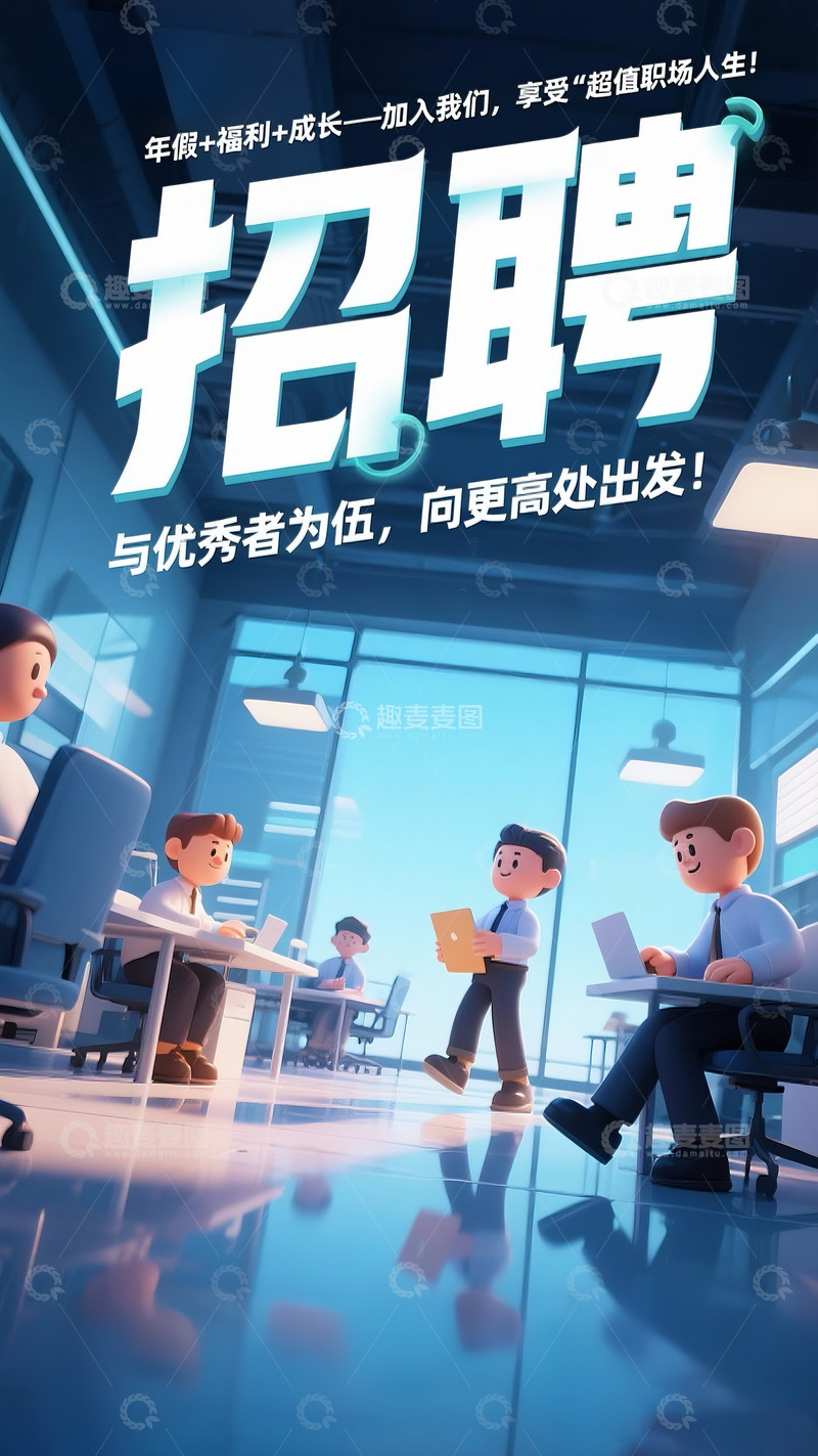 高清大图下载【趣麦麦图】招聘海报4
