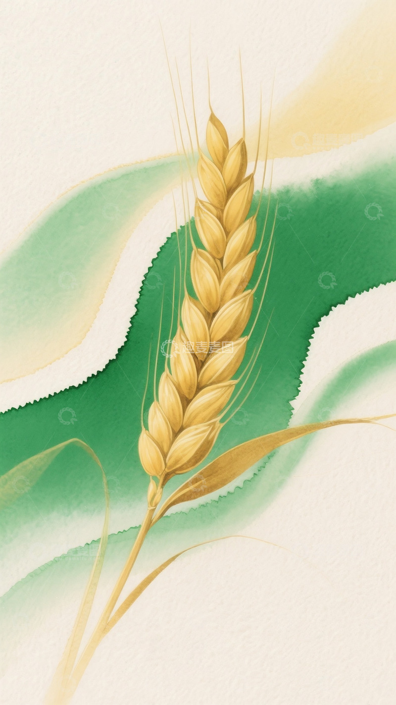 高清大图下载【趣麦麦图】麦穗海报1
