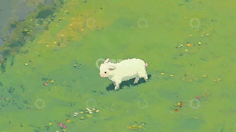 高清大图下载【趣麦麦图】草地上的小羊1