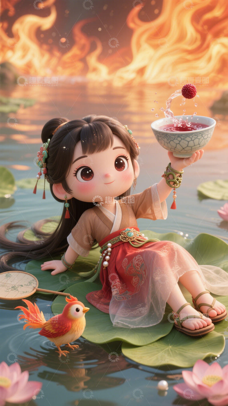 高清大图下载【趣麦麦图】二十四节气古风卡通萌趣女孩可爱清新6