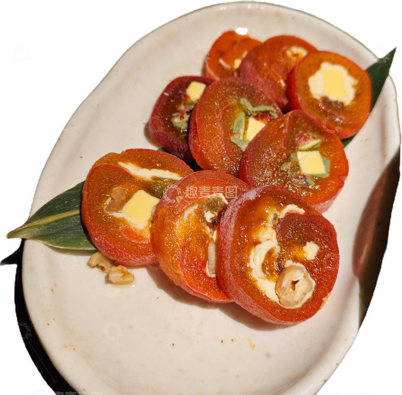 高清大图下载【趣麦麦图】一盘黄油柿饼