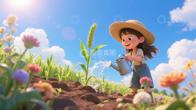 高清大图下载【趣麦麦图】小满节气海报KV1