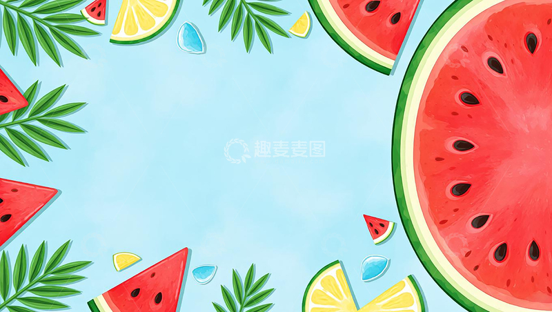 高清大图下载【趣麦麦图】西瓜夏日背景