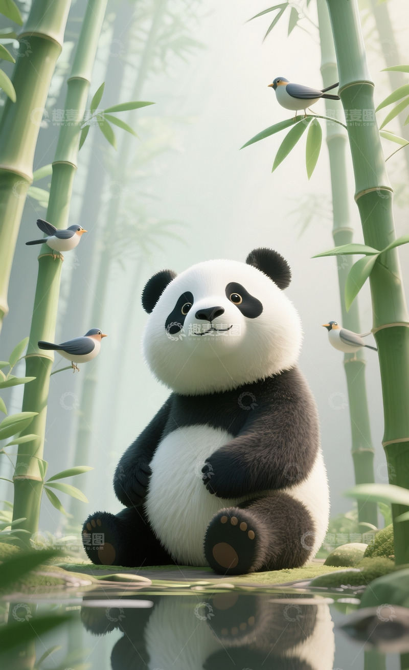 高清大图下载【趣麦麦图】熊猫场景3