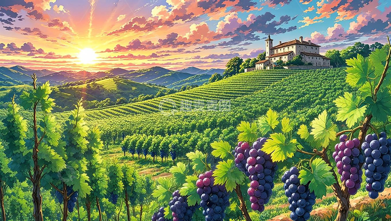 高清大图下载【趣麦麦图】欧式红酒庄园