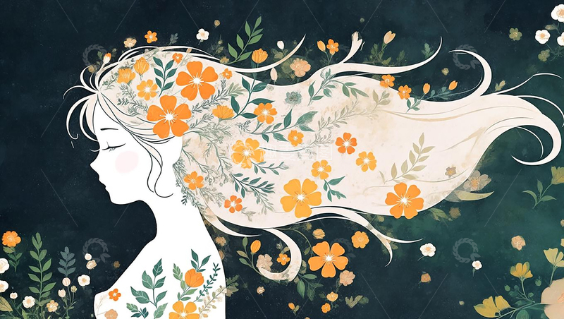 高清大图下载【趣麦麦图】唯美花神少女