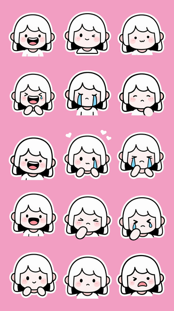 白发女孩表情包