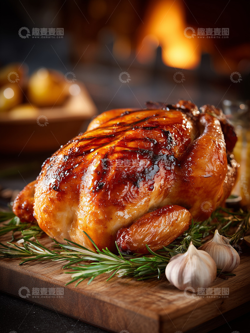 高清大图下载【趣麦麦图】烧鸡烤鸡美食摄影图1