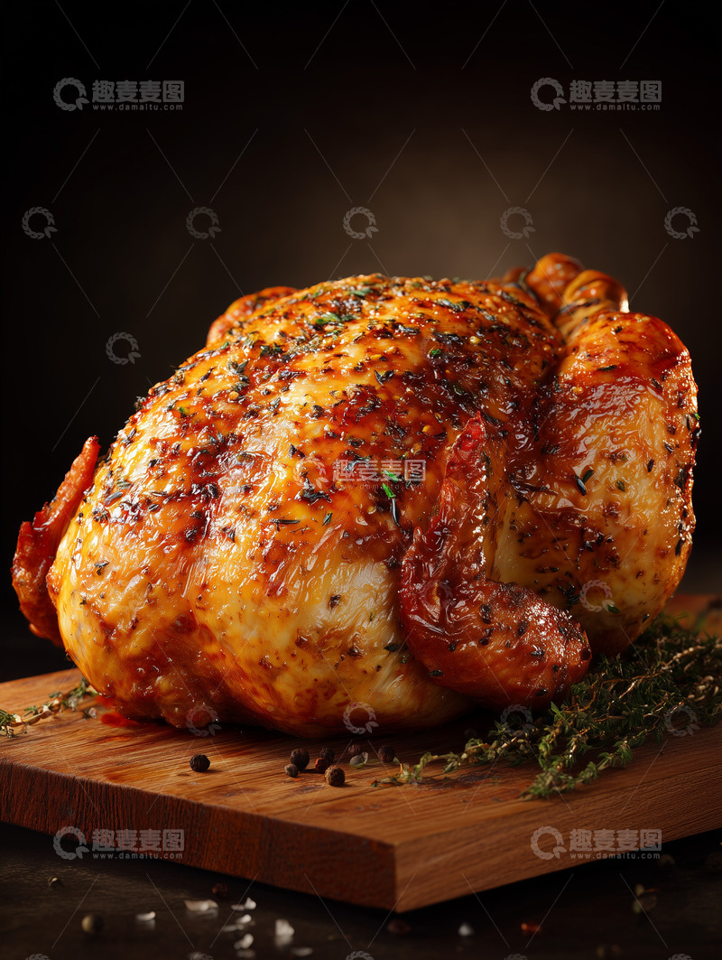 高清大图下载【趣麦麦图】烧鸡烤鸡美食摄影图3