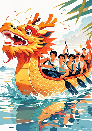 龙舟比赛元素素材