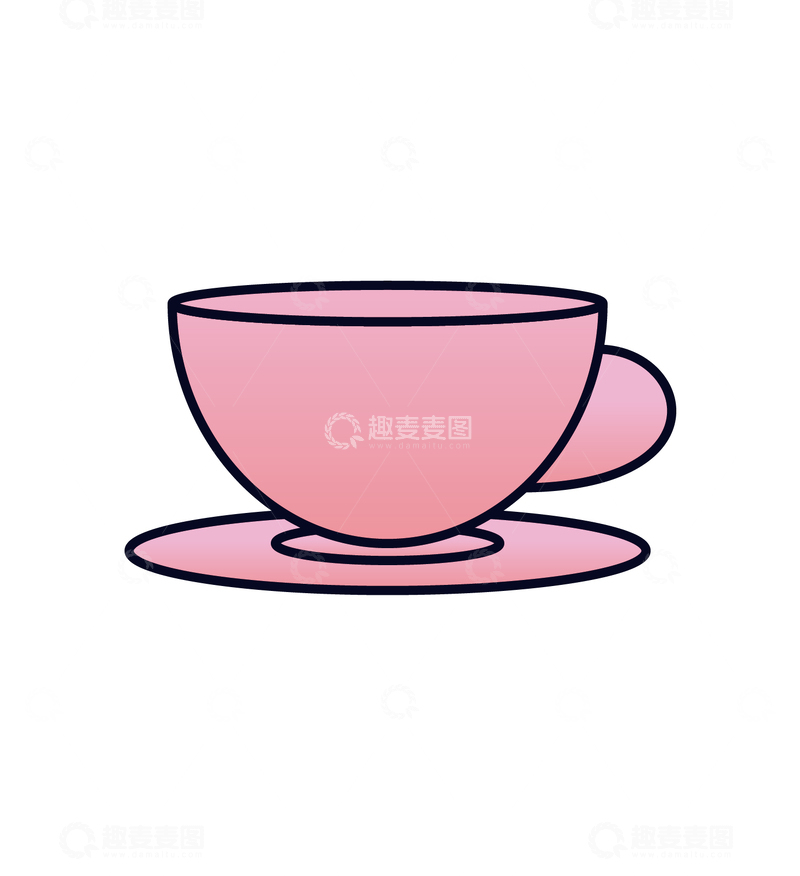 源文件下载【趣麦麦图】-矢量粉色杯子