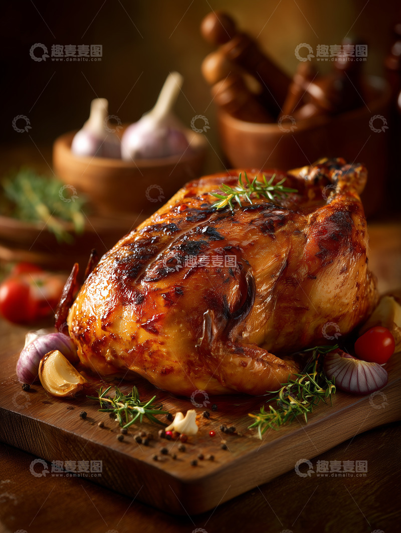 高清大图下载【趣麦麦图】烧鸡烤鸡美食摄影图2