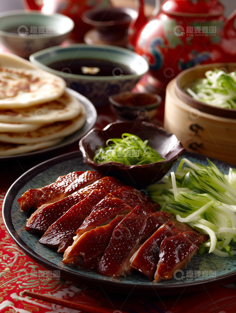 高清大图下载【趣麦麦图】烤鸭切片摆盘摄影图17