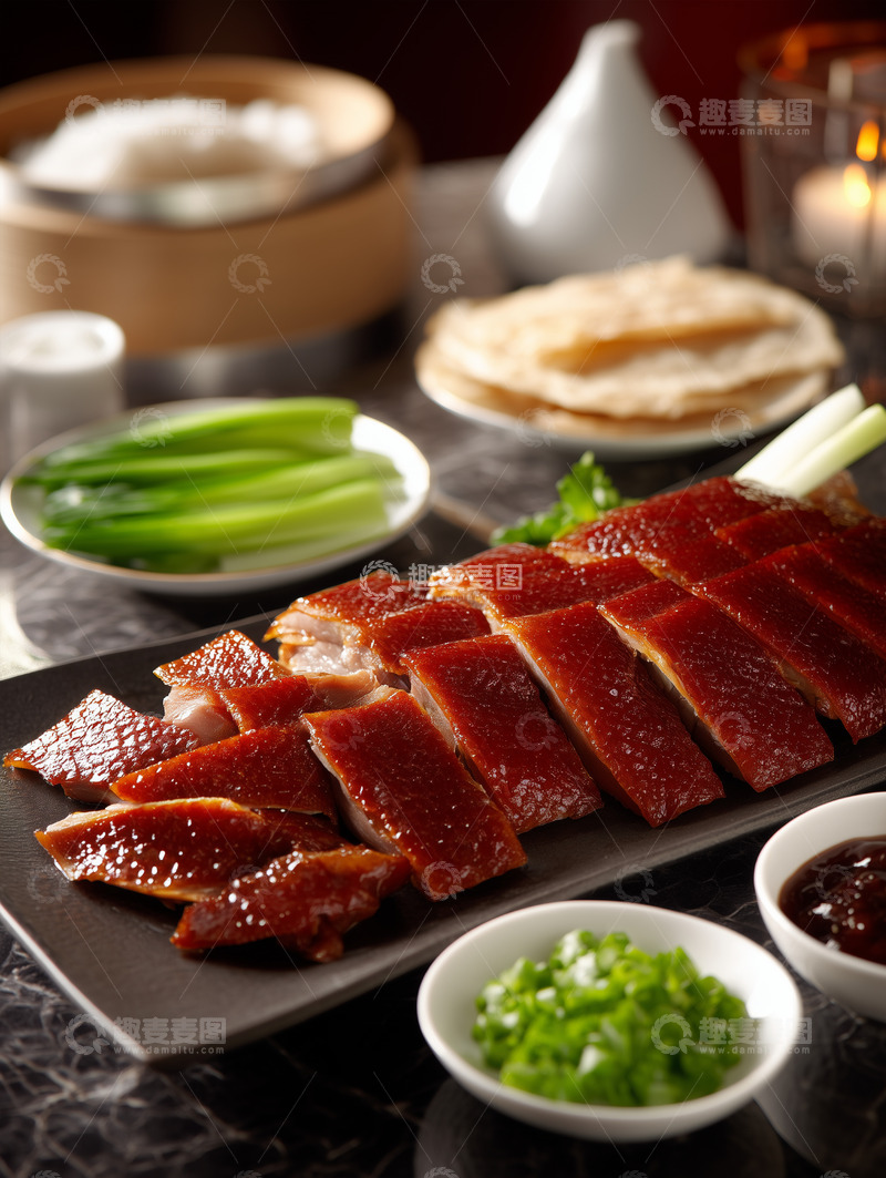 高清大图下载【趣麦麦图】烤鸭切片摆盘摄影图10