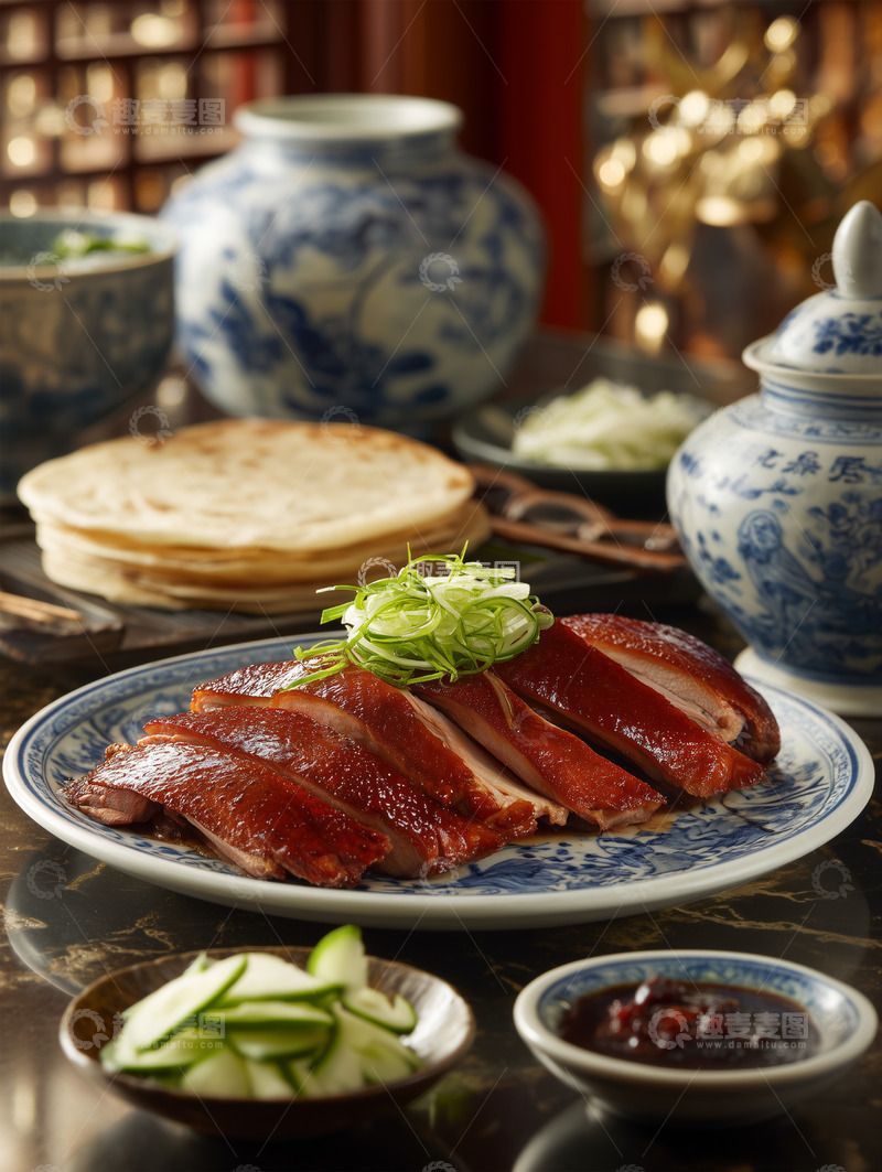 高清大图下载【趣麦麦图】烤鸭切片摆盘摄影图14