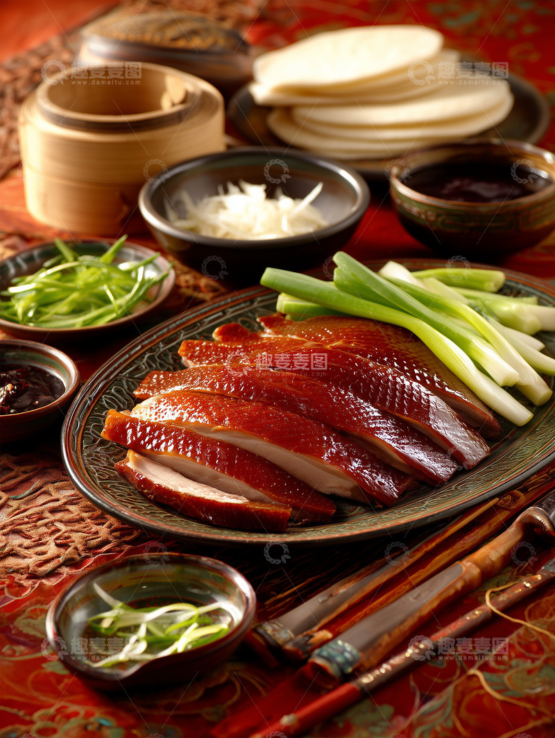 高清大图下载【趣麦麦图】烤鸭切片摆盘摄影图21