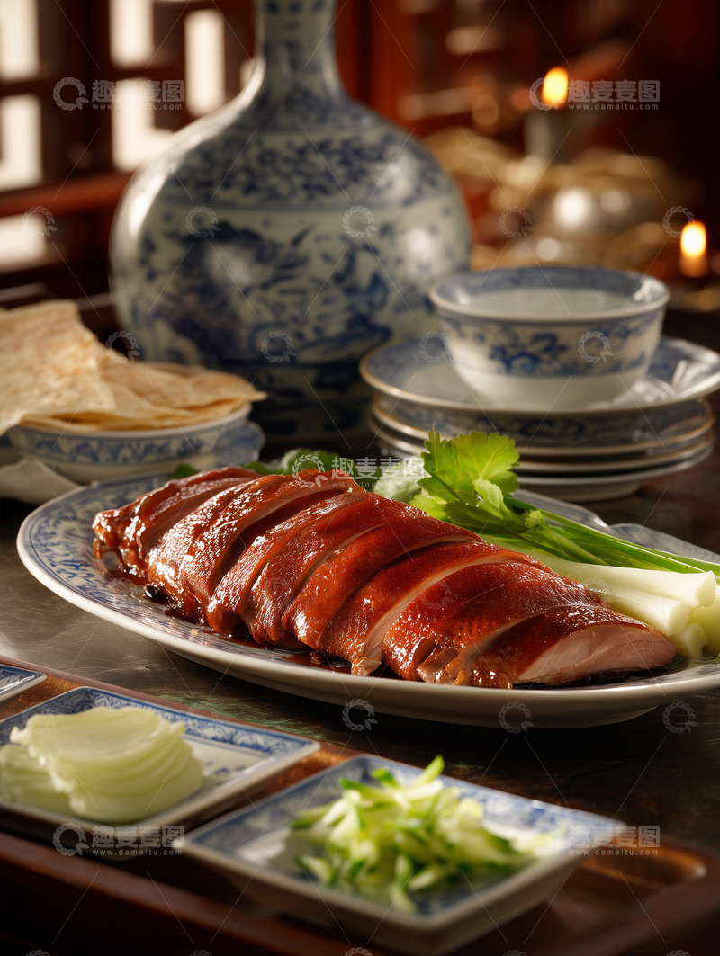 高清大图下载【趣麦麦图】烤鸭切片摆盘摄影图11