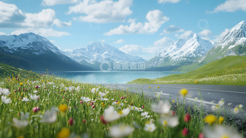 高清大图下载【趣麦麦图】有公路的山水景区4