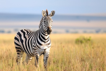 荒原上的一只斑马