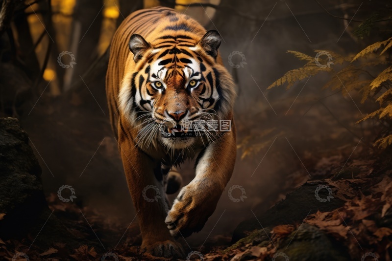 高清大图下载【趣麦麦图】一只行走的老虎