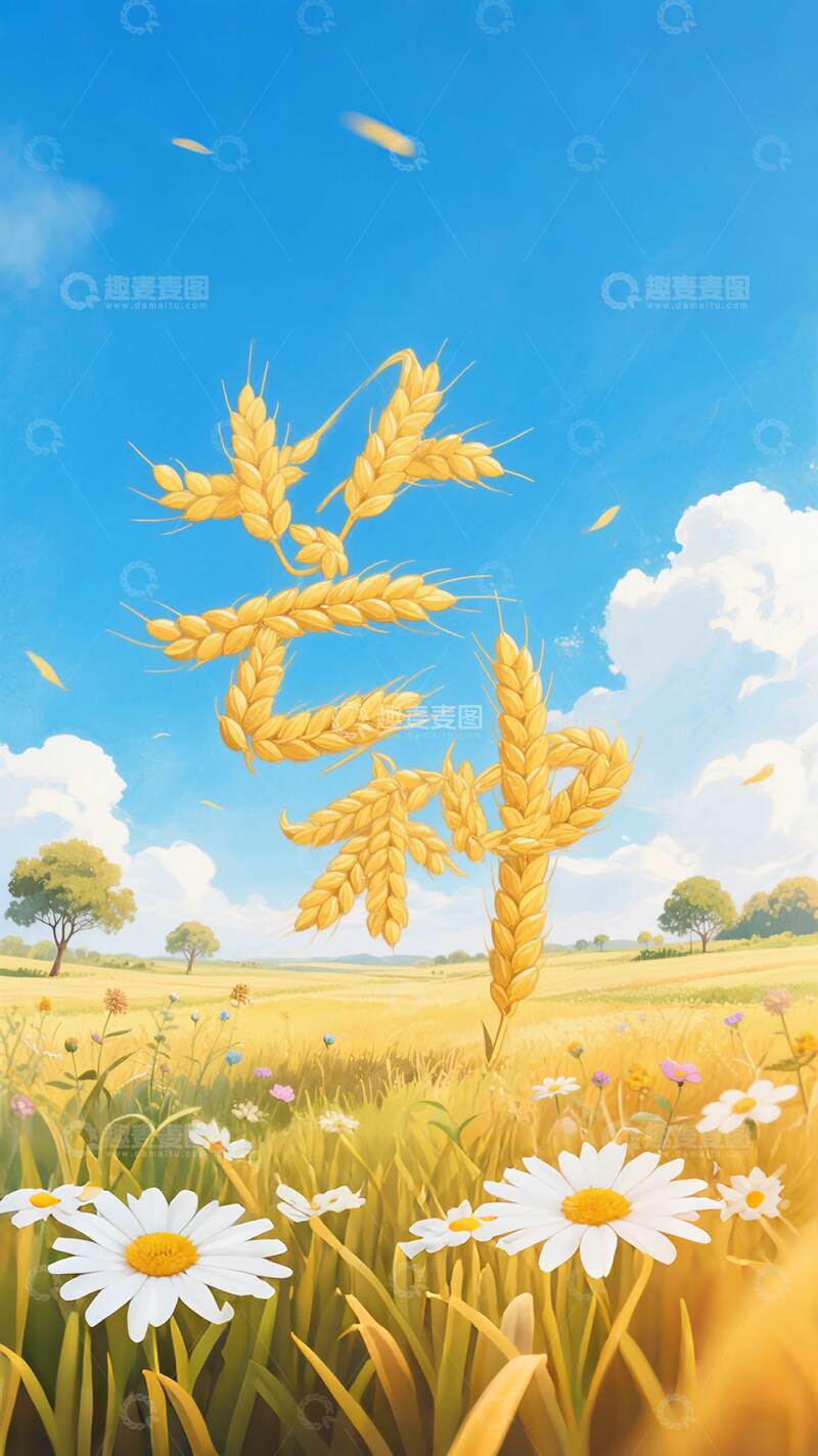 高清大图下载【趣麦麦图】芒种  节气  麦穗  2