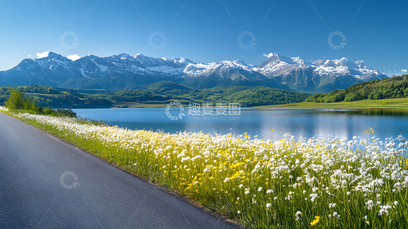 高清大图下载【趣麦麦图】有公路的山水景区2