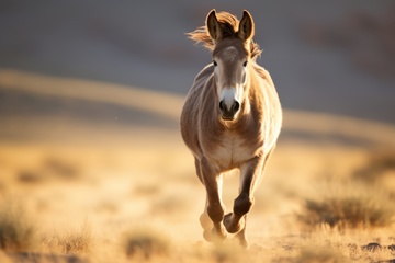 荒原上奔跑的一匹马