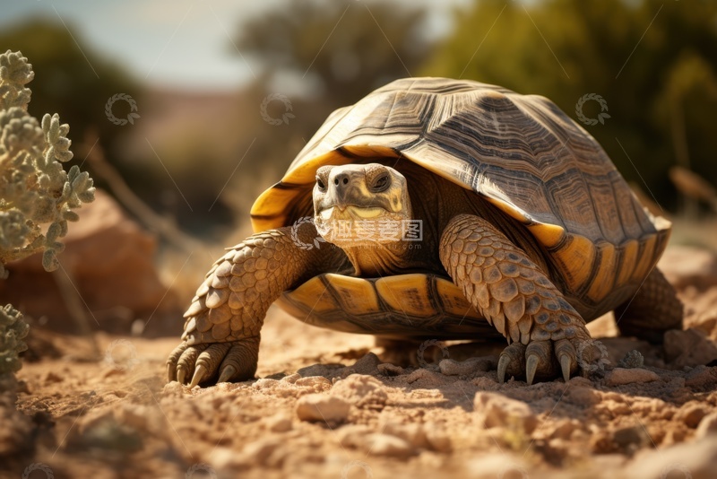 高清大图下载【趣麦麦图】爬行的一只陆龟