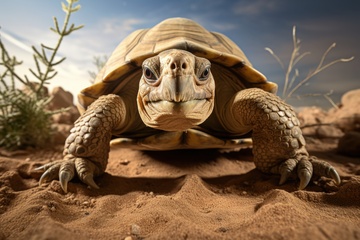 沙地里的一只乌龟