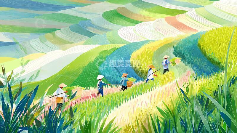 高清大图下载【趣麦麦图】节气  小满  农作6