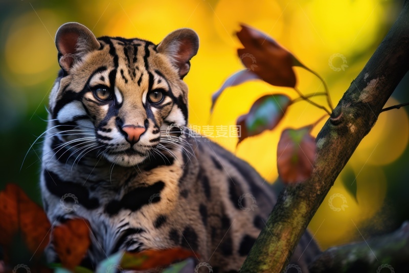 高清大图下载【趣麦麦图】森林里的一只花豹