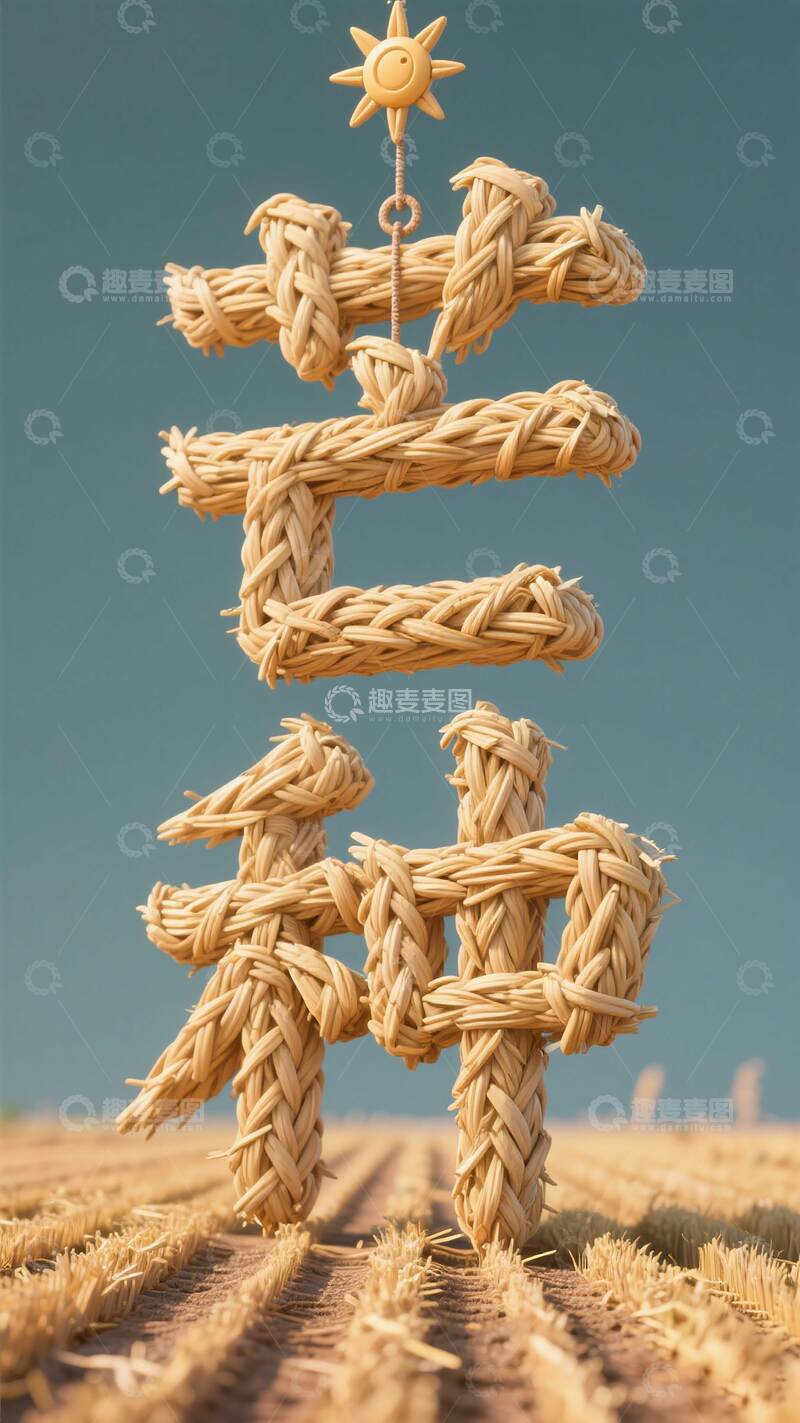 高清大图下载【趣麦麦图】芒种  节气  字体