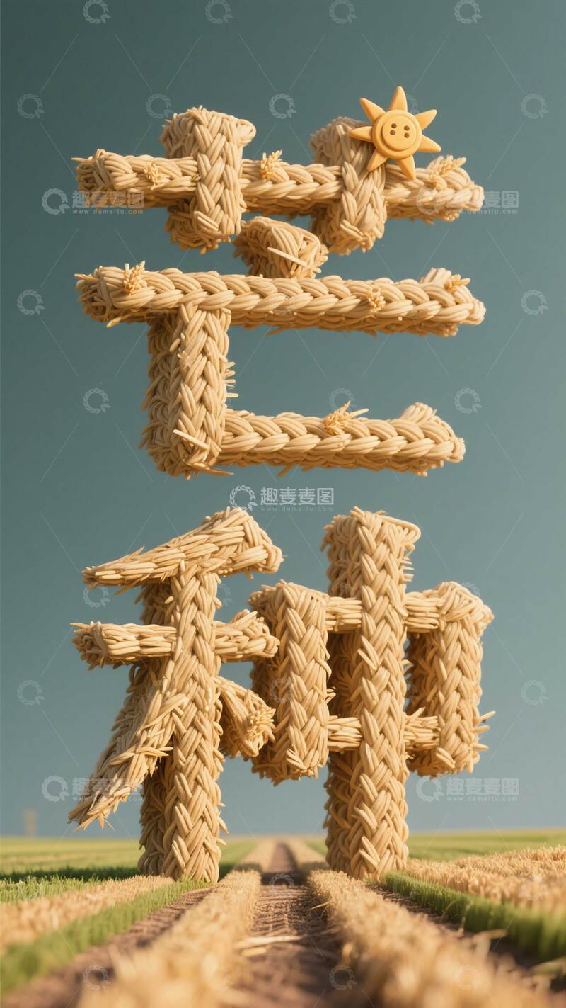 高清大图下载【趣麦麦图】芒种  节气  字体3