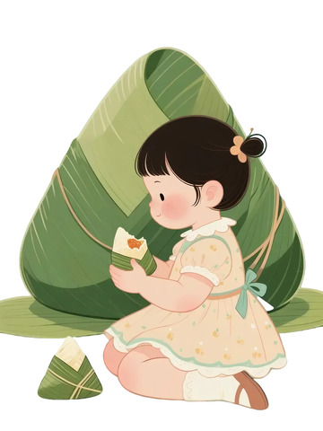 粽子  端午节  女孩  粽叶  稻米  艾叶8