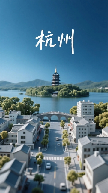 杭州地标建筑微缩模型3