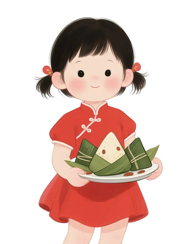 粽子  端午节  女孩  粽叶  稻米  艾叶5