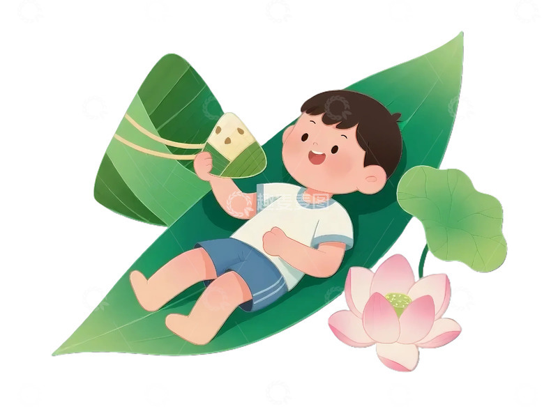 高清大图下载【趣麦麦图】粽子  端午节 龙舟 粽叶  稻米  艾叶8