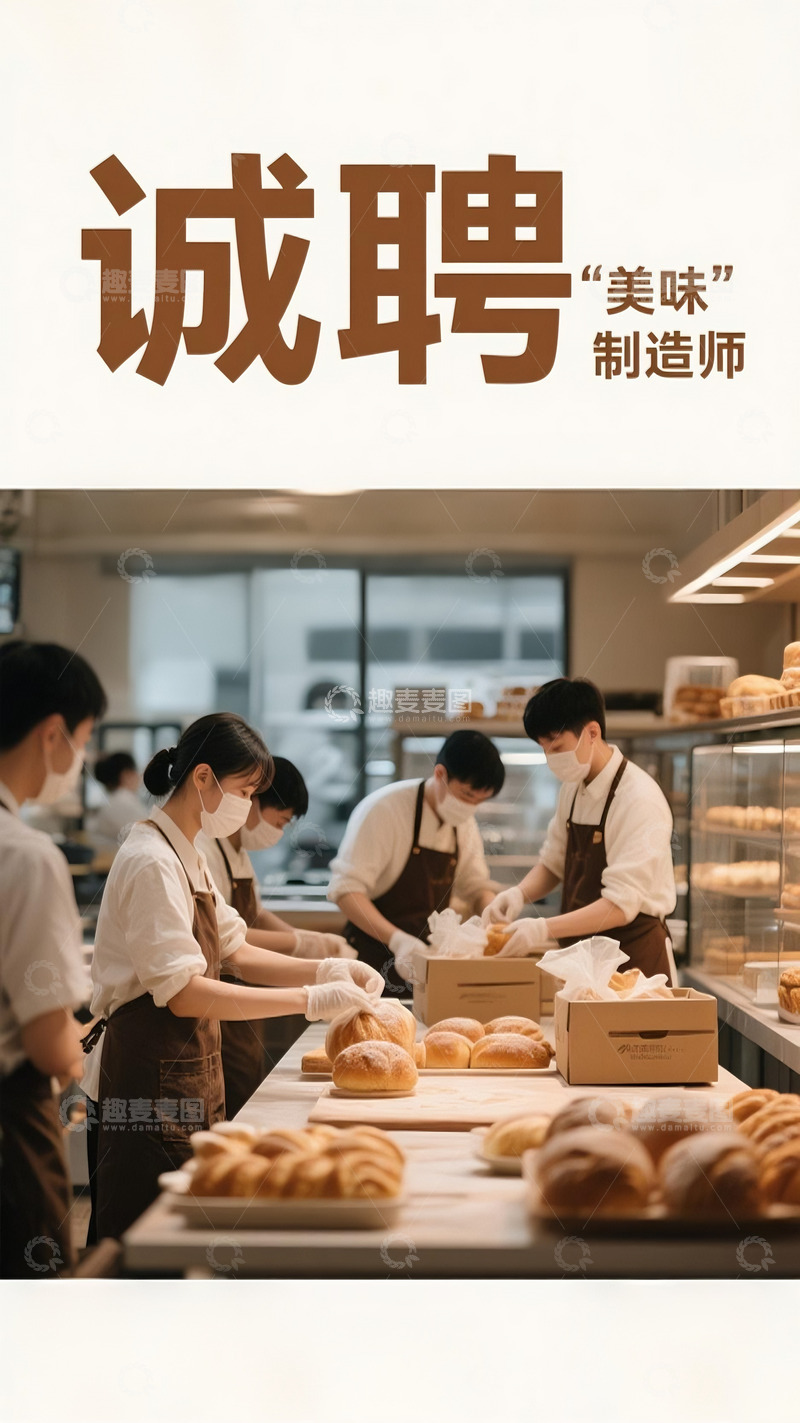 高清大图下载【趣麦麦图】面包店招聘广告5