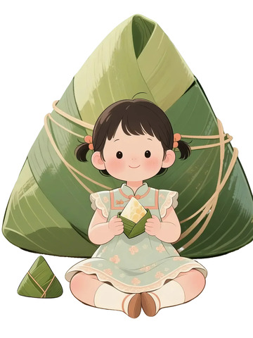 粽子  端午节  女孩  粽叶  稻米  艾叶9