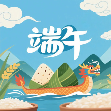 粽子  端午节  龙舟  粽叶  稻米  艾叶2