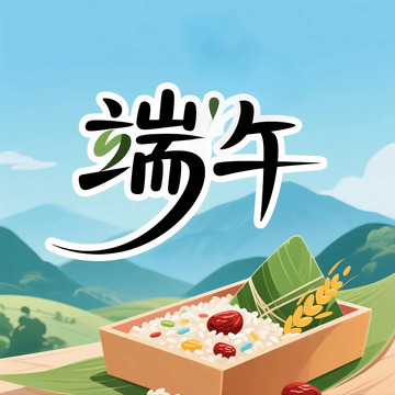 粽子  端午节  女孩  粽叶  稻米  艾叶1